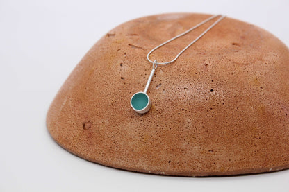 Teal round shape pendant