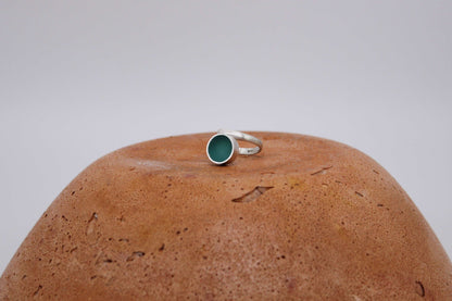 Teal round shape ring