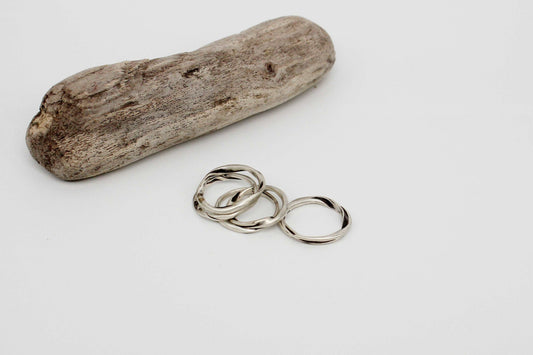 Twig oxidized silver ring