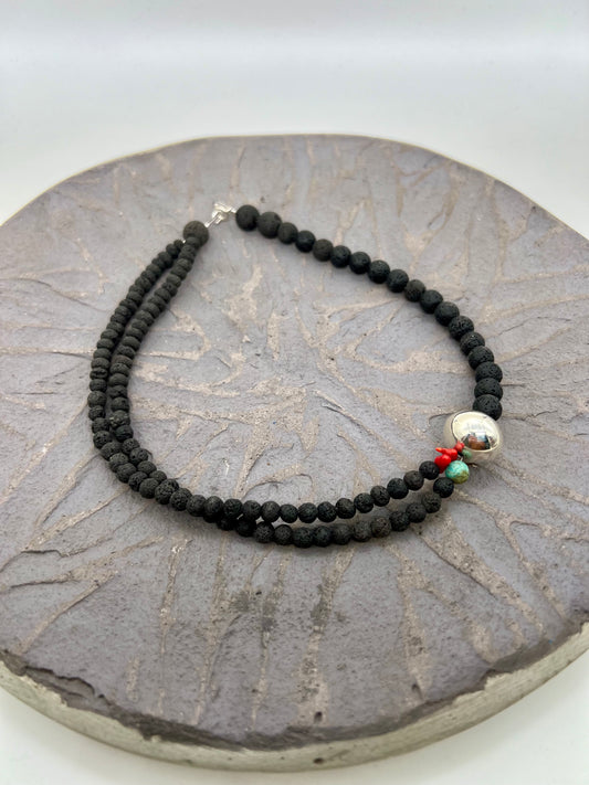 One of a kind lava stone necklace
