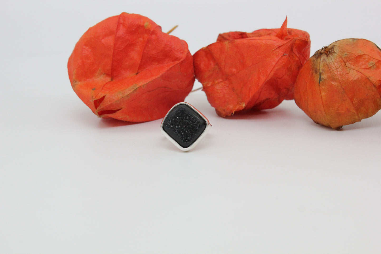 One of a kind druzzy agate ring